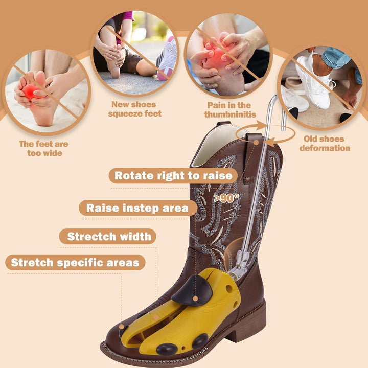 Exshoiu Schuhspanner, Schuhdehner für Stiefel, 1 Paar Schuhdehner Schuhweiter Stiefeletten, Verstell