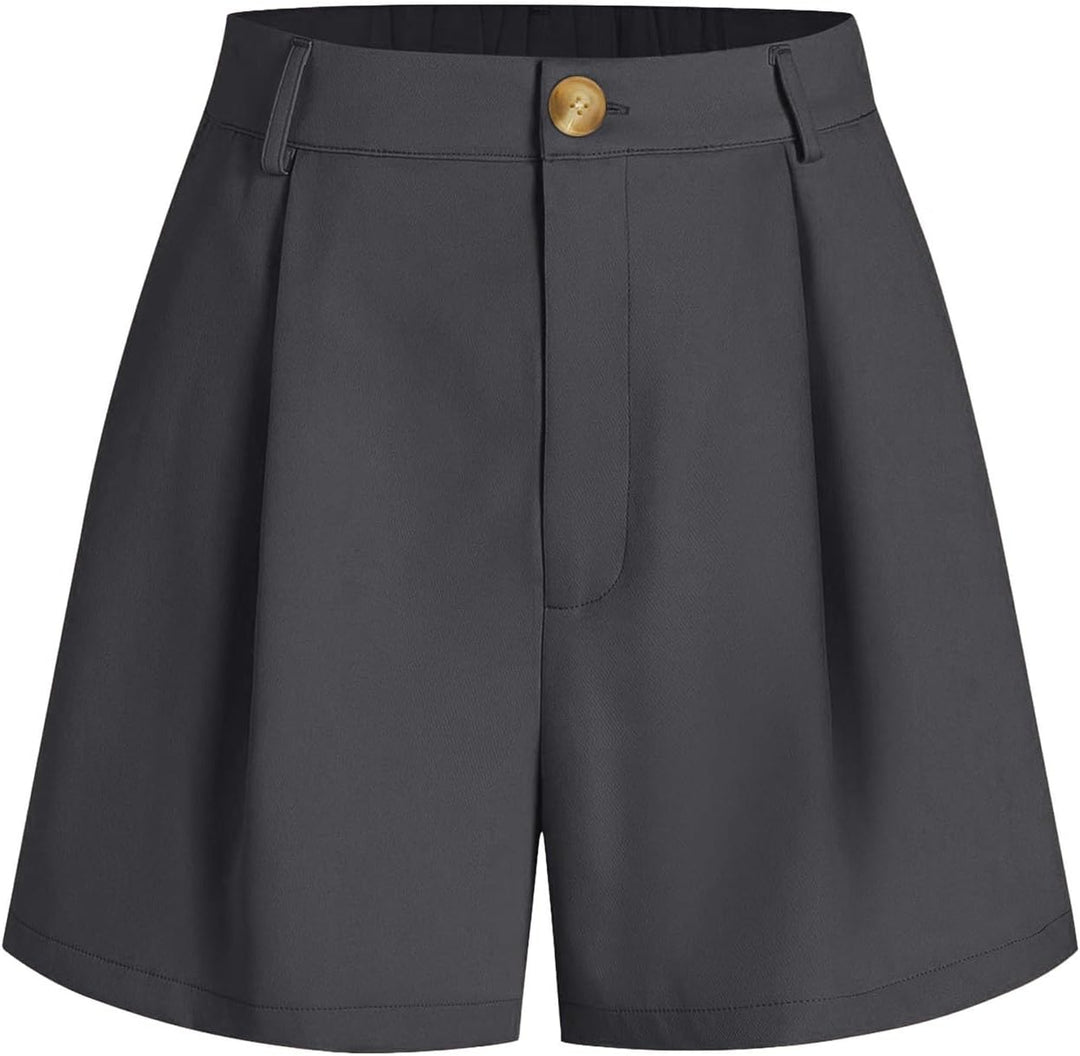 Frauen Casual Elastische Taille In Der Rückseite Plissee Herren Shorts Mit Innenslip 16 Grau XL, Gra