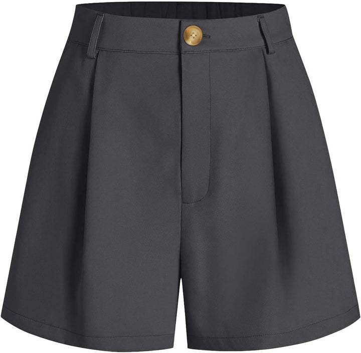 Frauen Casual Elastische Taille In Der Rückseite Plissee Herren Shorts Mit Innenslip 16 Grau XL, Gra