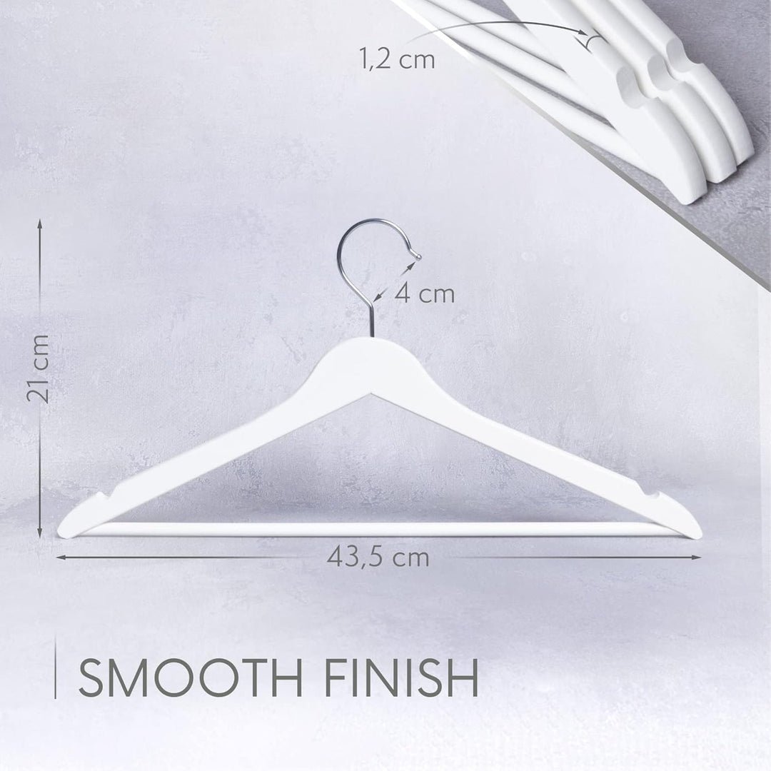 OGIVO Kleiderbügel Holz - Made in EU - Holzbügel für Ihren Garderobe - Haken um 360° drehbar - Einke