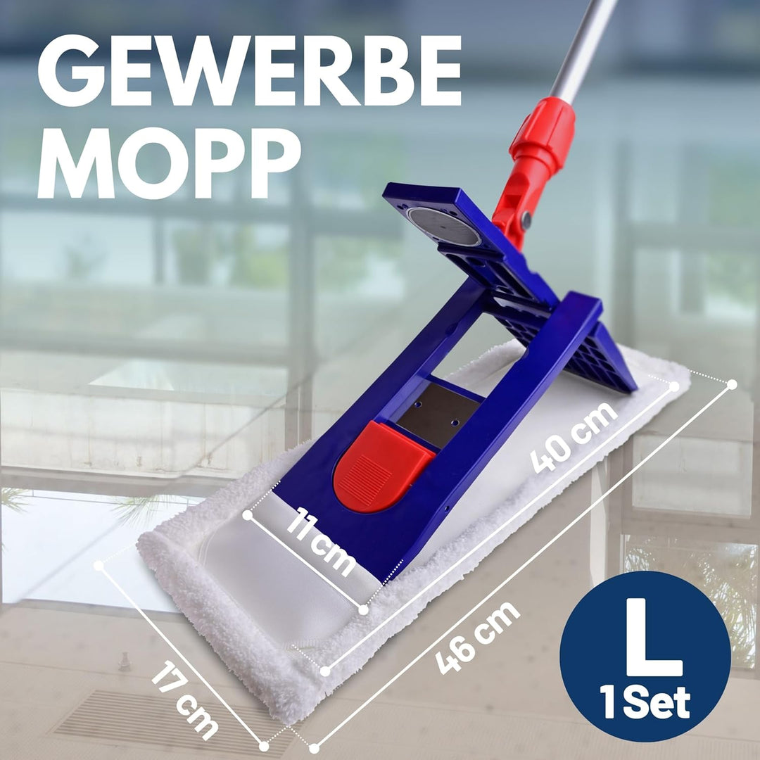 Sonty 1 Stück Wischmopp Set 40cm, Klapphalter Magnet, Mopstange Alu, Microfaser Mopp (1), 1