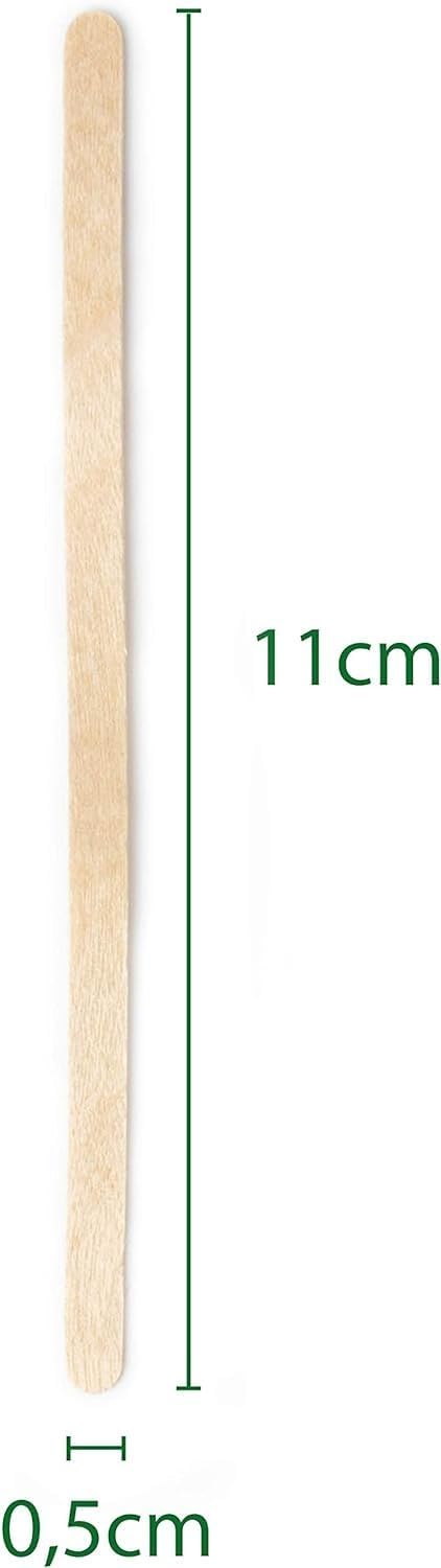 Rührstäbchen einzeln verpackt, Kaffee-Rührstäbchen aus Holz, 11 cm, biologisch abbaubar, für heisse