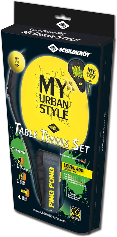 Donic-Schildkröt Tischtennis-Geschenkset My Urban Style, 1 Tischtennisschläger, 4 Tischtennisbälle,
