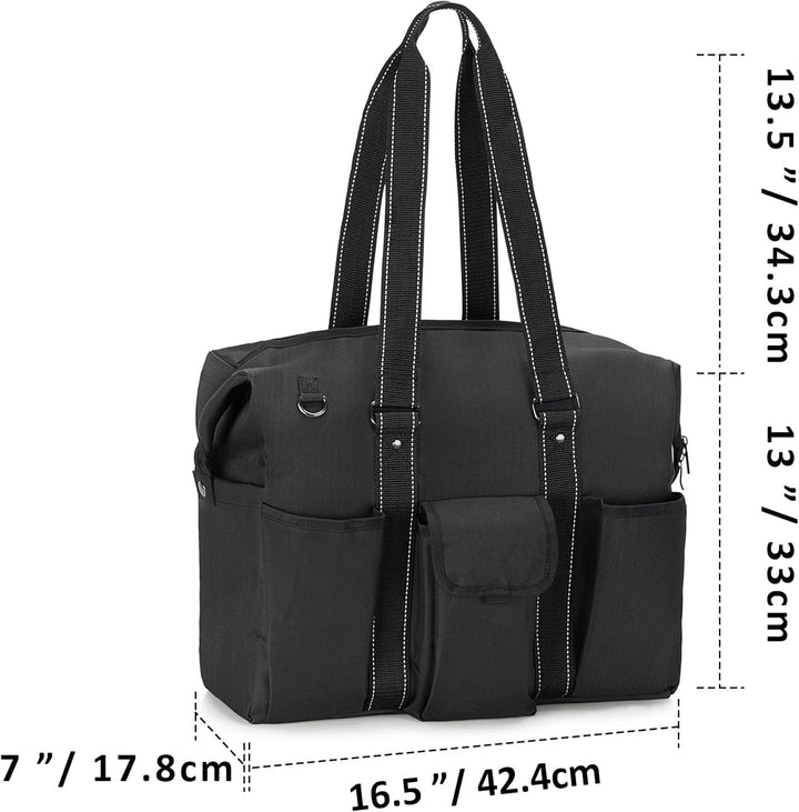 Damero Lehrer Schultertasche, Laptop Handtasche Damen mit mehreren Fächern, Lehrerbedarf Tasche Akte
