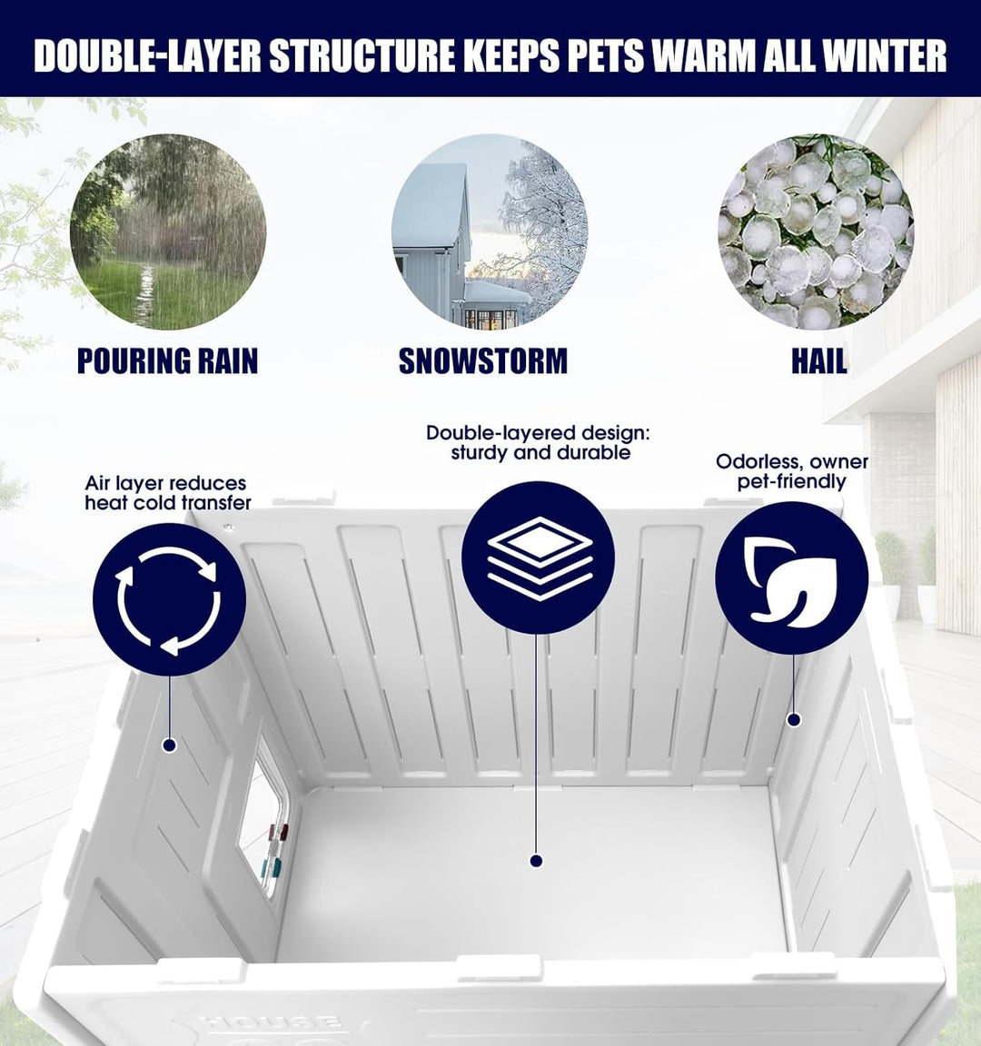 HiCaptain Katzenhaus Outdoor Winterfest Katzen Kunststoff verwildert Outdoor-Katzenhaus Welpenunterk
