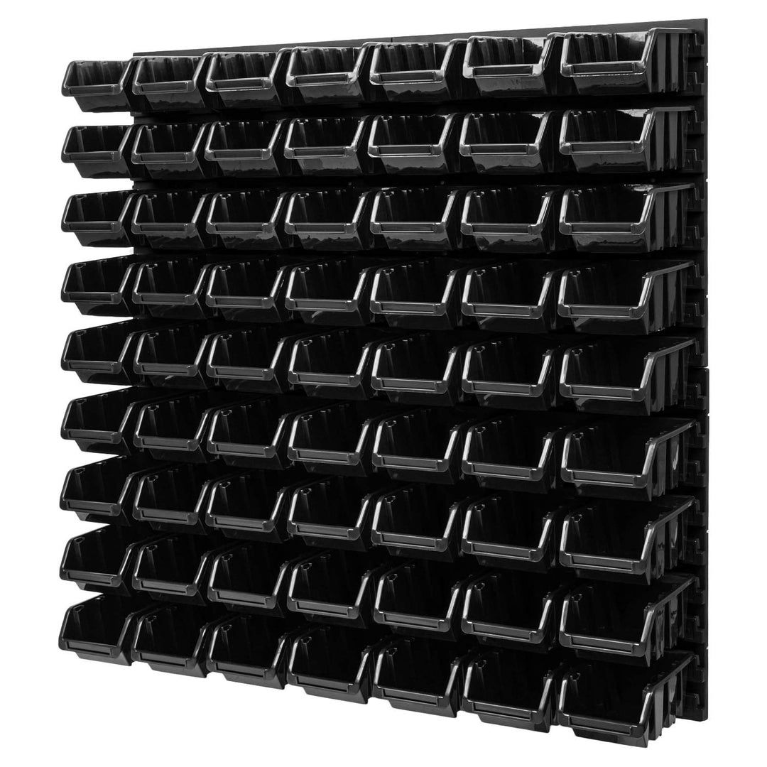 PAFEN Wandregal Stapelboxen Lagersystem - 772 x 780 mm – 63 Stück Boxen Werkstatt Schüttenregal Werk
