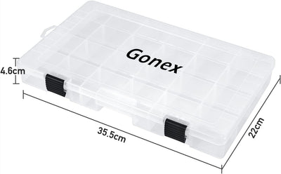 Gonex Köderboxen Angeln, Tackle Boxes 3/4 Stück, Transparente Kunststoff Angelbox mit Verstellbaren