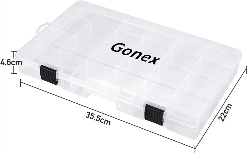 Gonex Köderboxen Angeln, Tackle Boxes 3/4 Stück, Transparente Kunststoff Angelbox mit Verstellbaren