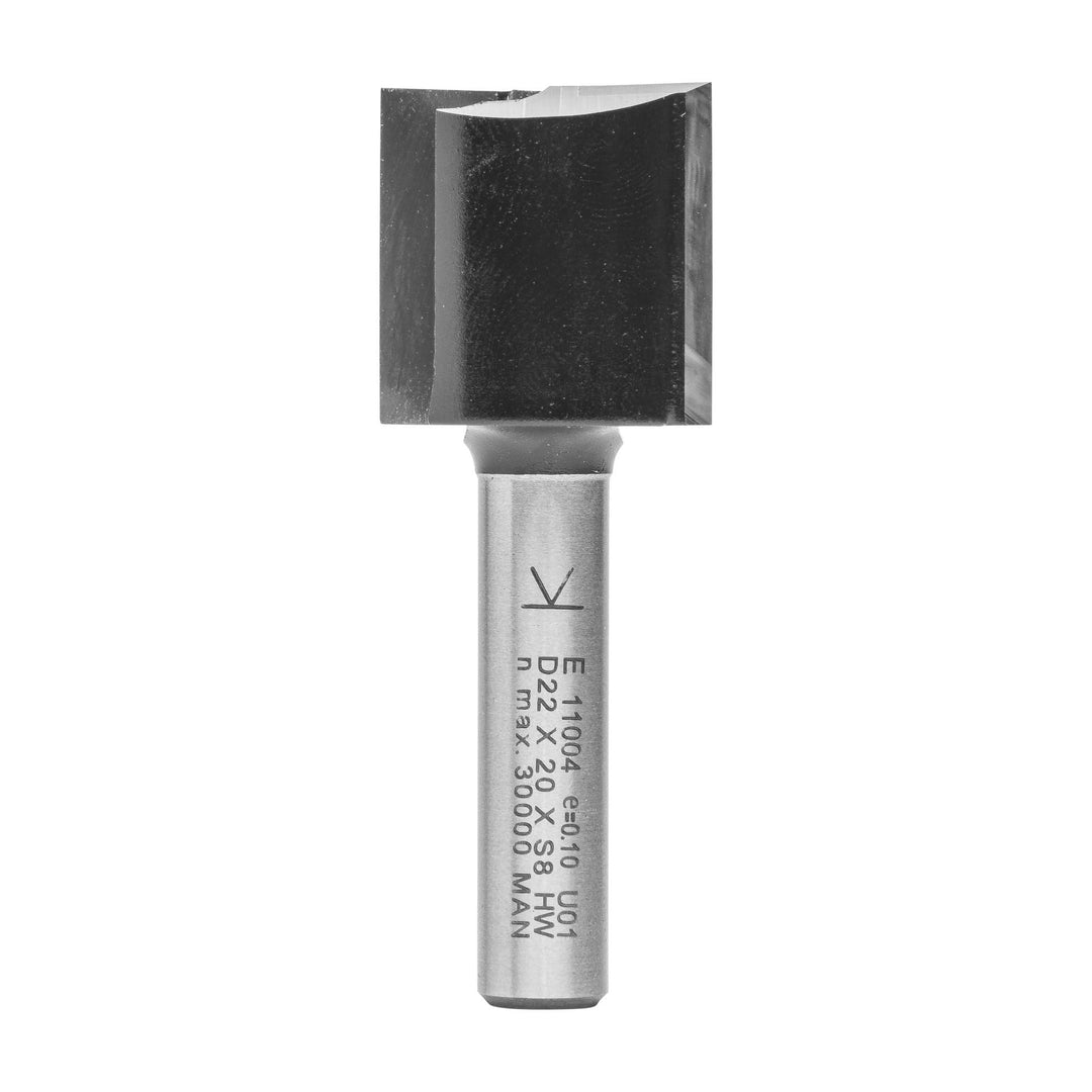 ENT 11004 Nutfräser HW, Schaft (S) 8 mm, Durchmesser (D) 22 mm, NL 20 mm, SL 32 mm, GL 52 mm, mit Ha