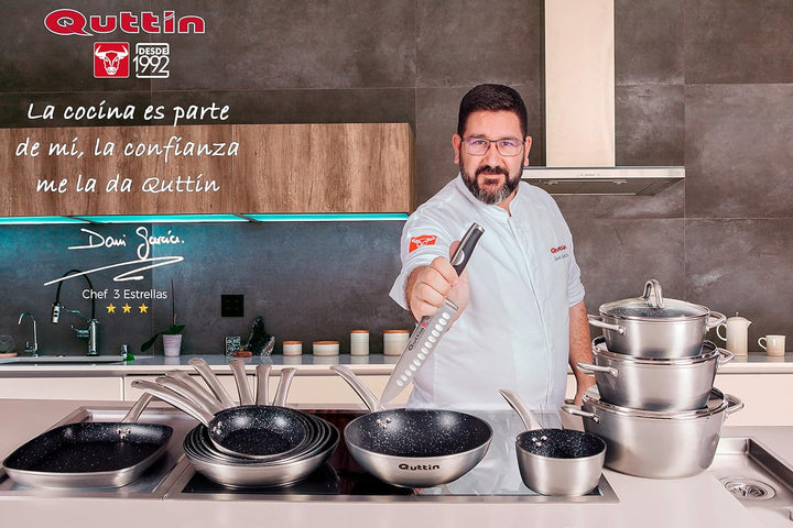 Quttin New Caesar Professioneller Kochtopf für Induktion, Küche und Backofen, grosser Topf, Edelstah