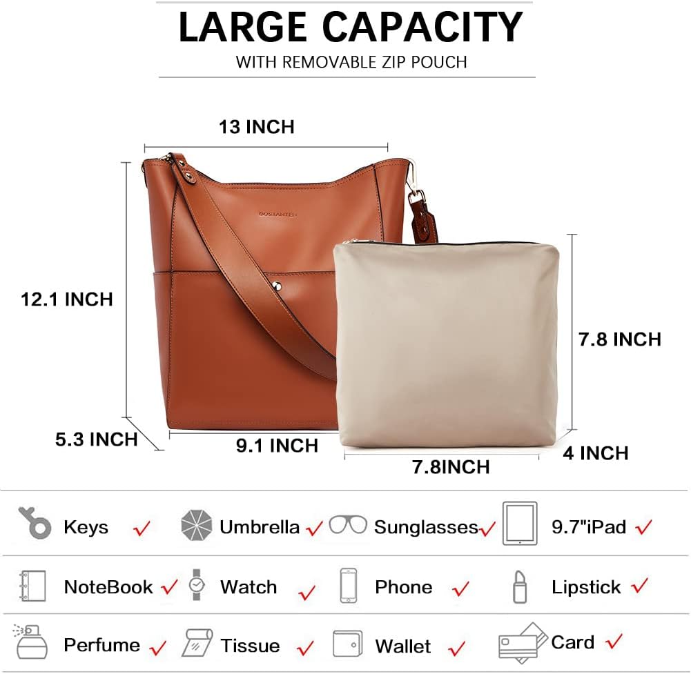 BOSTANTEN Leder Damen Handtasche Schultertasche Umhängetasche Designer Tasche Gross 1-a-braun, 1-a-b