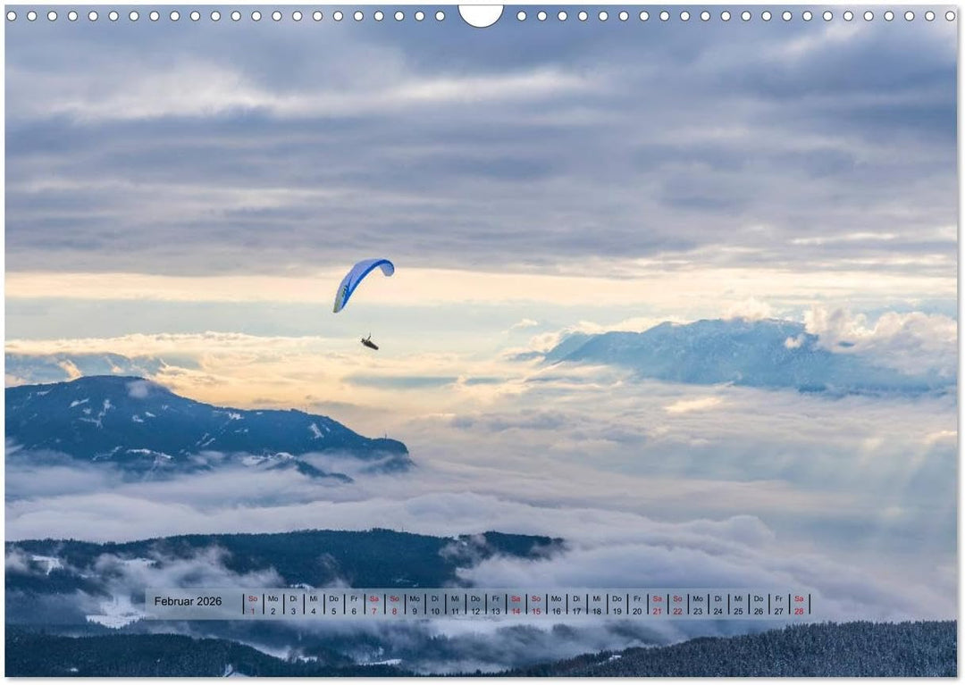 Paragliding - lautloses Schweben (Wandkalender 2026 DIN A3 quer), CALVENDO Monatskalender: Faszinier