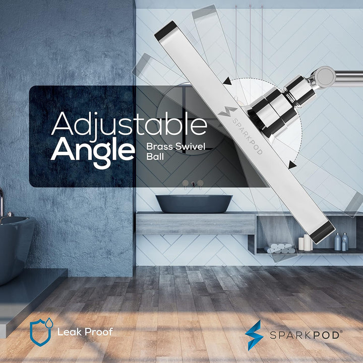 SparkPod Duschkopf – Hochdruckregen – werkzeuglose 1-Minuten-Installation – der perfekte verstellbar