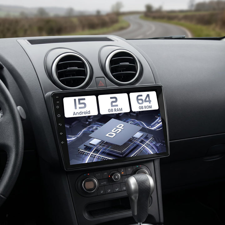 Hikity 2+64GB Android 15 Autoradio für Nissan Qashqai J10 2006-2016, 9 Inch IPS Touch Screen Radio m