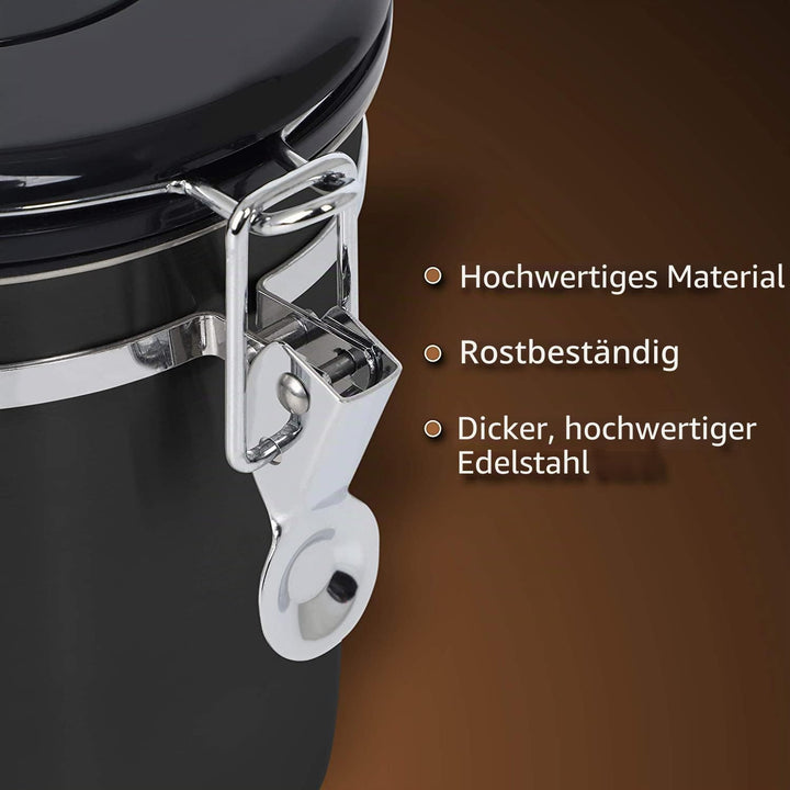 Dreamhigh® Kaffeedose Luftdicht 1kg Bohnen - Kaffeebehälter aus Edelstahl mit Messlöffel-2800 ml