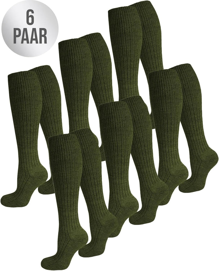normani 6 Paar Herren Kniestrümpfe mit Schafwolle und Plüschsohle 35-38 Dunkelgrün, 35-38 Dunkelgr&#