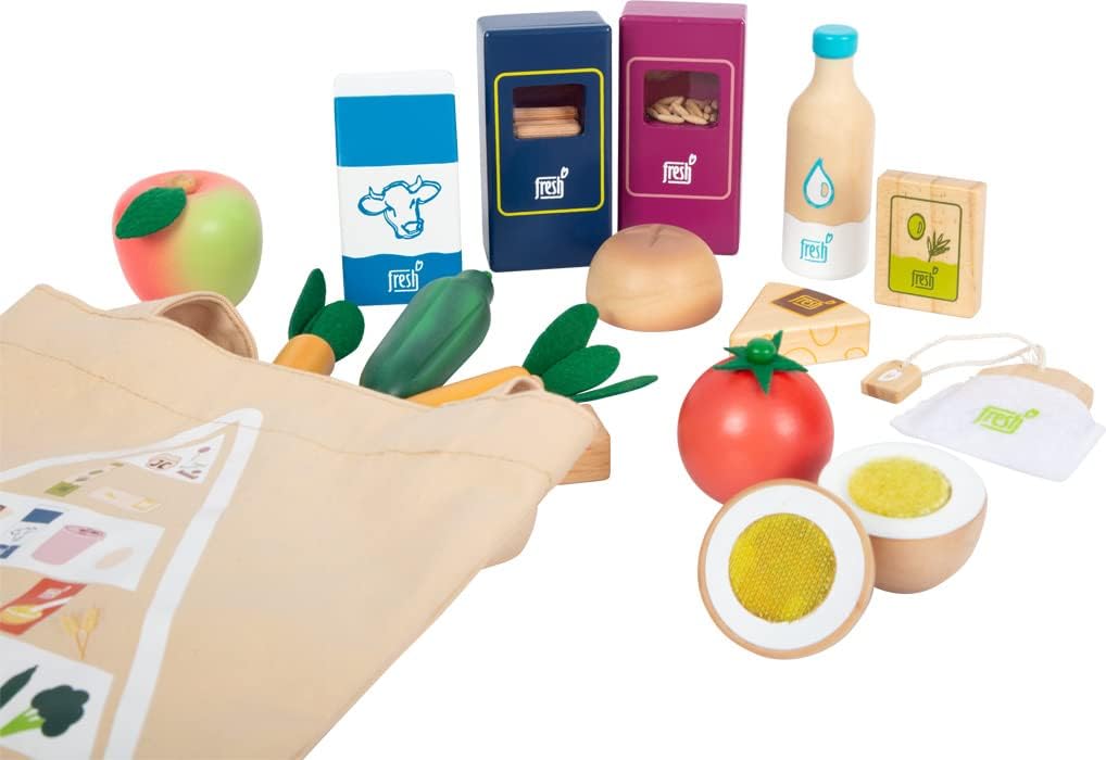 small foot Lebensmittel-Set vegetarisch "fresh" aus Holz, Spiellebensmittel-Set und Rollenspielzeug,