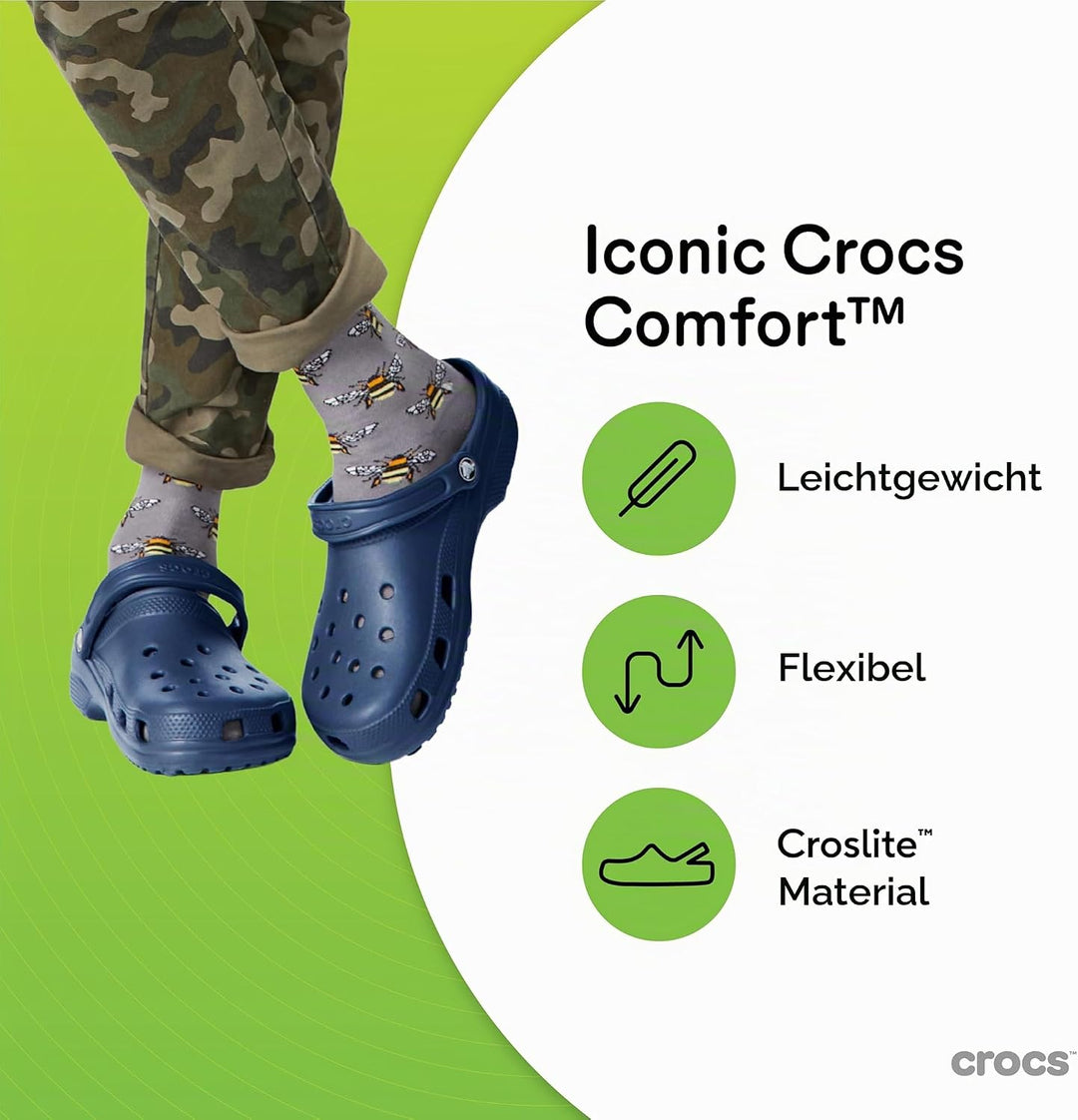 Crocs Unisex Classic Clog Holzschuh 33/34 EU Navy, 33/34 EU Navy
