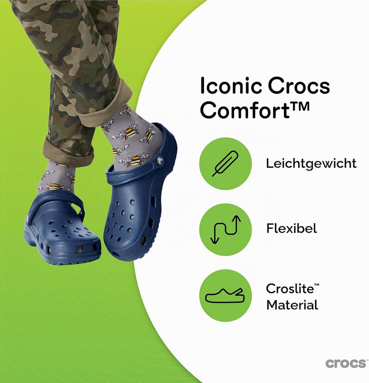 Crocs Unisex Classic Clog Holzschuh 33/34 EU Navy, 33/34 EU Navy