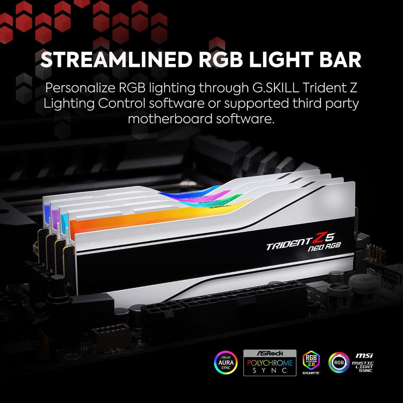 G.SKILL Trident Z5 Neo RGB Serie (AMD Expo) DDR5 RAM 64 GB (2 x 32 GB) 6000MT/s CL30-36-36-96 1,40 V