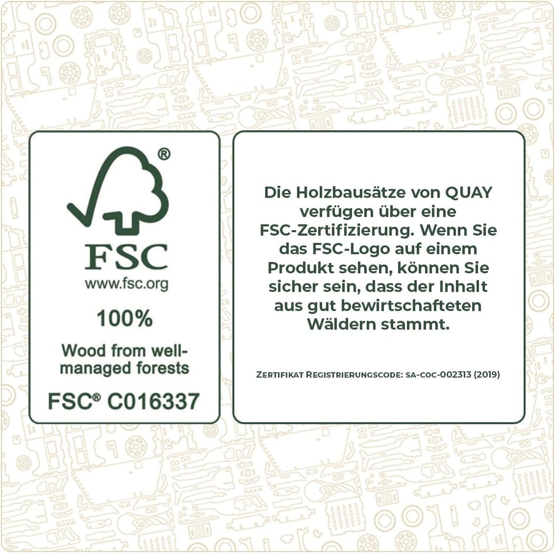 Quay Rotwild Kopf Holzbausatz FSC Hirsch, Hirsch