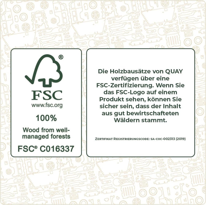 Quay Rotwild Kopf Holzbausatz FSC Hirsch, Hirsch