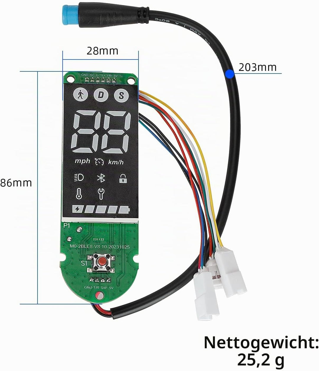 Fututech Armaturenbrett für Xiaomi Mi 4 Pro Controller für Elektroroller Bildschirm Monitor Zubehör