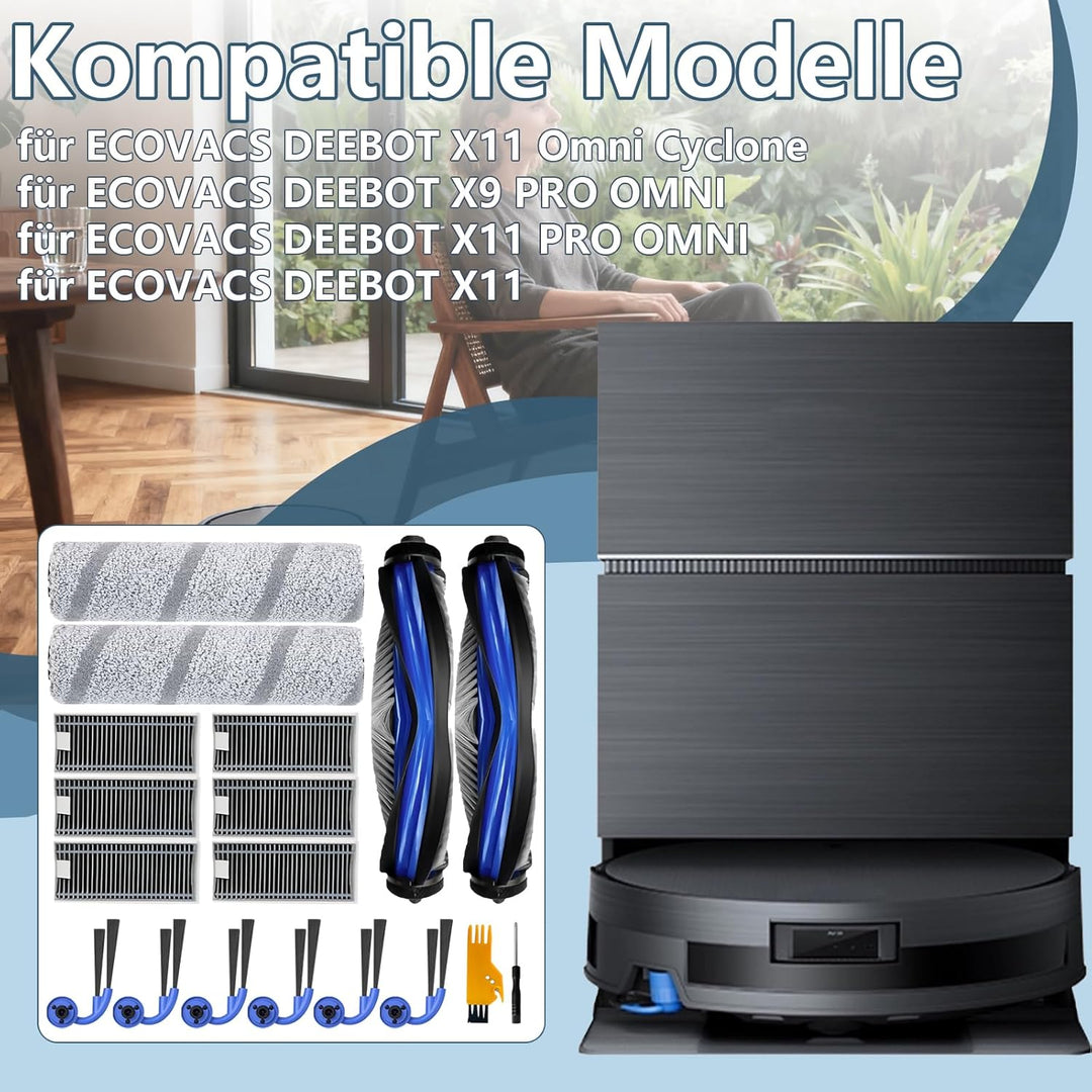 Zubehör für ECOVACS DEEBOT X11 OMNICYCLONE, X11 PRO Omni, X9 PRO Omni Staubsauger, 2 Hauptbürste, 2