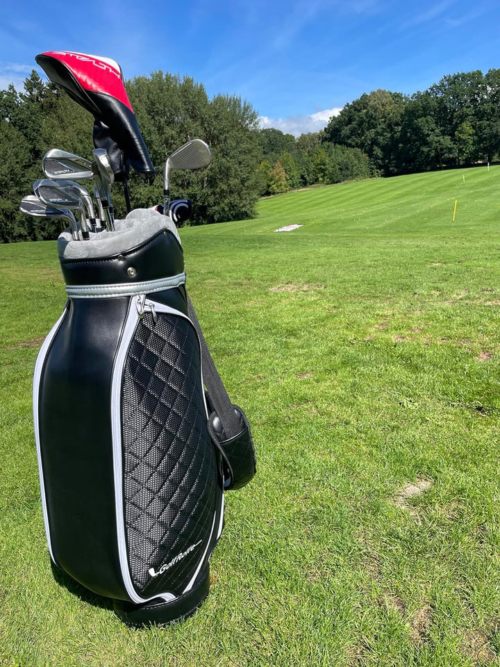 GolfRolfe 14286 Golfbag schwarz - Design Golftasche Caddybag Sporttasche Cartbag