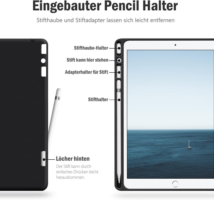 Antbox Hülle für iPad 10.2 (9. Generation/8. Generation/7. Generation) mit stifthalter Auto Schlaf/W