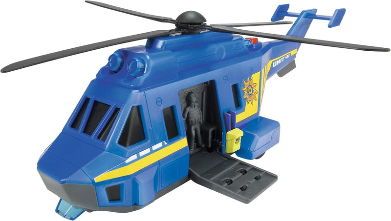 Dickie Toys Police Chase, Polizeiauto, Spielzeugauto, Helikopter, Spielset, 3er Set mit Licht & Soun