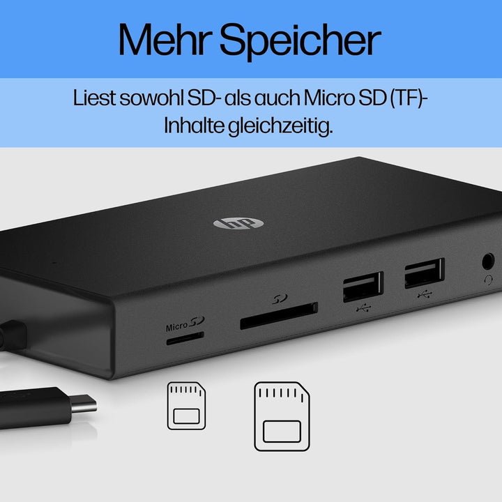 HP 235N8AA USB-C Reisehub G2 (USB Hub, USB C hub, 4 Ports, 2x USB-A, HDMI, VGA) schwarz