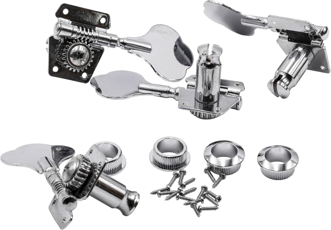vhbw Stimmwirbel Mechaniken Pegs 4L kompatibel mit Gitarre, Bass - Gitarrenwirbel, Stimmmechanik, 18