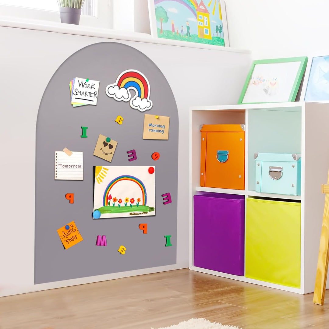 Magnettafel Kinder Selbstklebend： Magnetwand Kinderzimmer 80×100 cm Bogen - Hellgrau Hellgrau 80*100