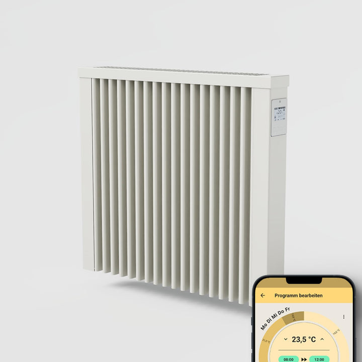 AeroFlow Elektroheizung mit Schamotte Speicherkern FlexiSmart Pro WLAN Fähig App Steuerung (COMPACT
