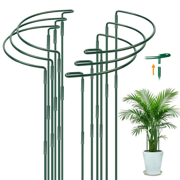 6 Stück Pflanzenstütze Halbrund, 25 x 60 cm Metall Pflanzenhalter, Befestigbare Staudenhalter, Blume