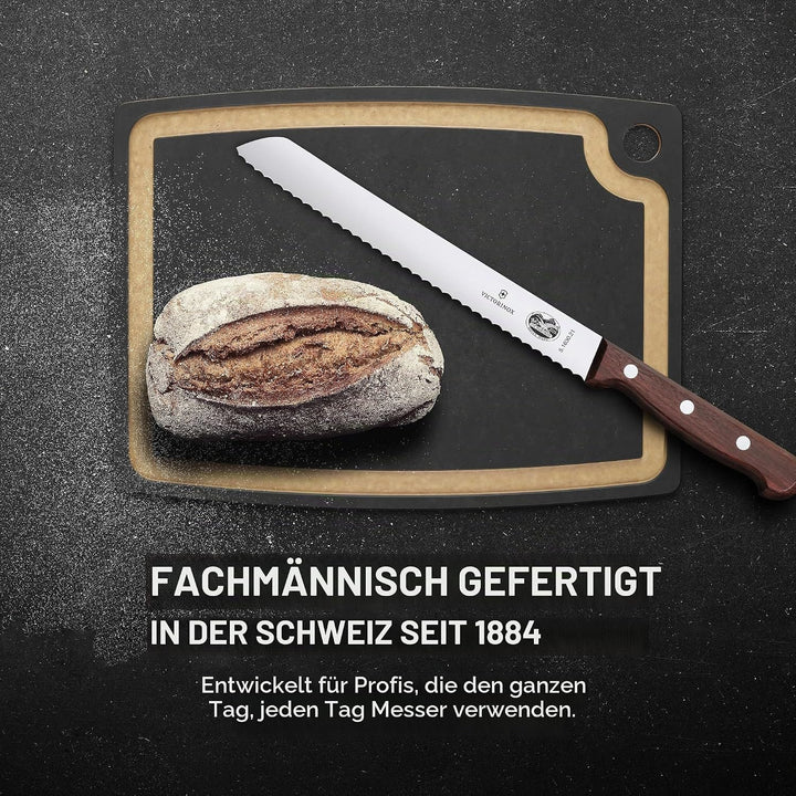 Victorinox Wood Küchengarnitur, Messer Set 2-teilig, Brotmesser, Tranchiermesser, Extra Scharf, Edle