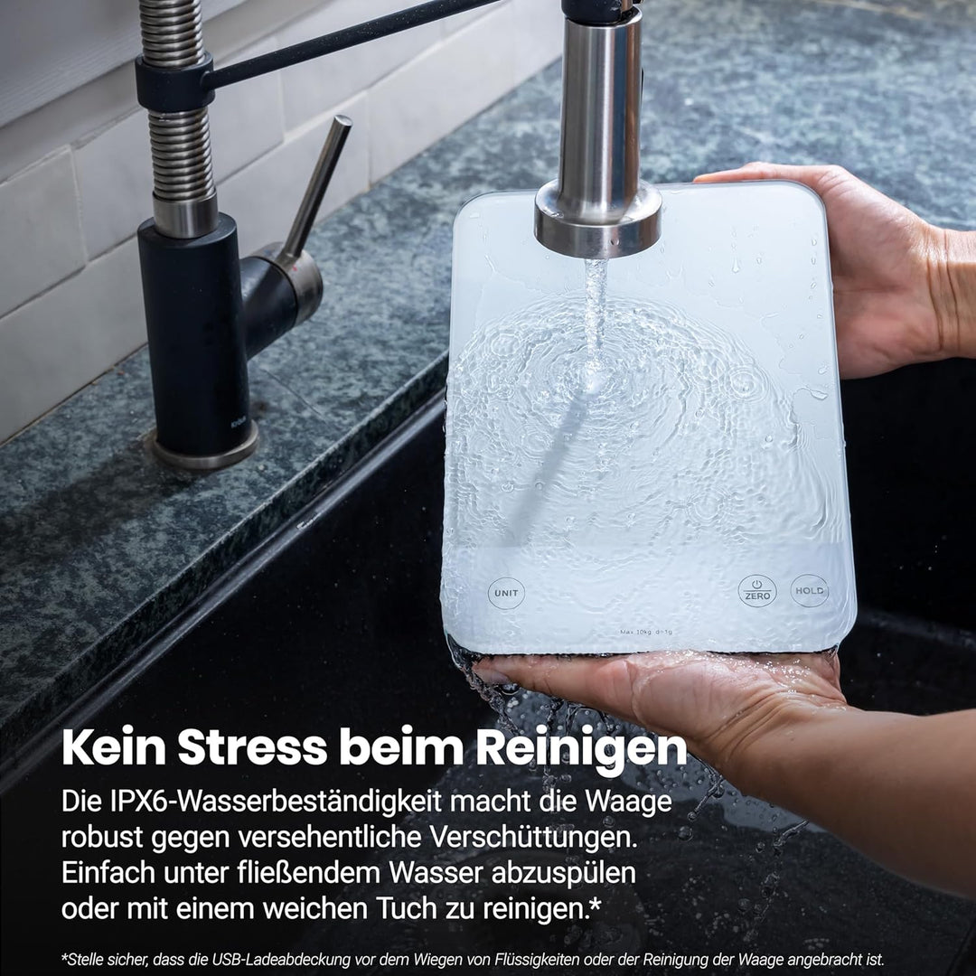 ETEKCITY Küchenwaage, Präzisionswaage 0,1g genau, 10kg Küchenwaage Digital mit Grossem LED-Display,