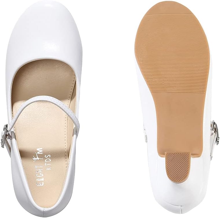 EIGHT KM - Mädchen High Heel Kleid Schuhe - Mary Jane Prinzessin Hochzeit Pumps - Funkelnder Glitzer