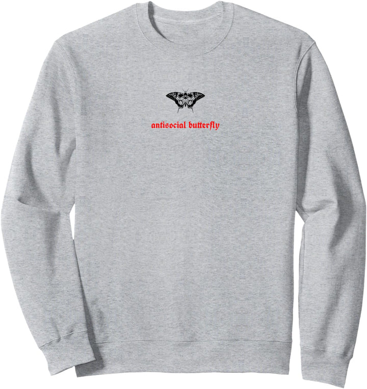 Antisocial Butterfly Skull Aesthetic Clothes Schmetterling Sweatshirt