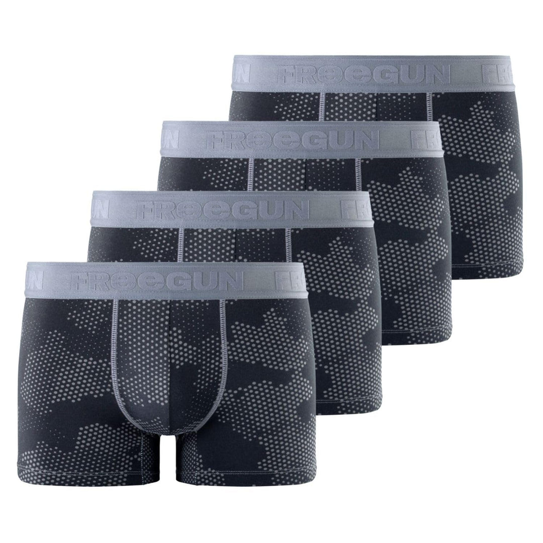 FREEGUN Herren Retroshorts (4er Pack) S Schwarz/Grau, S Schwarz/Grau