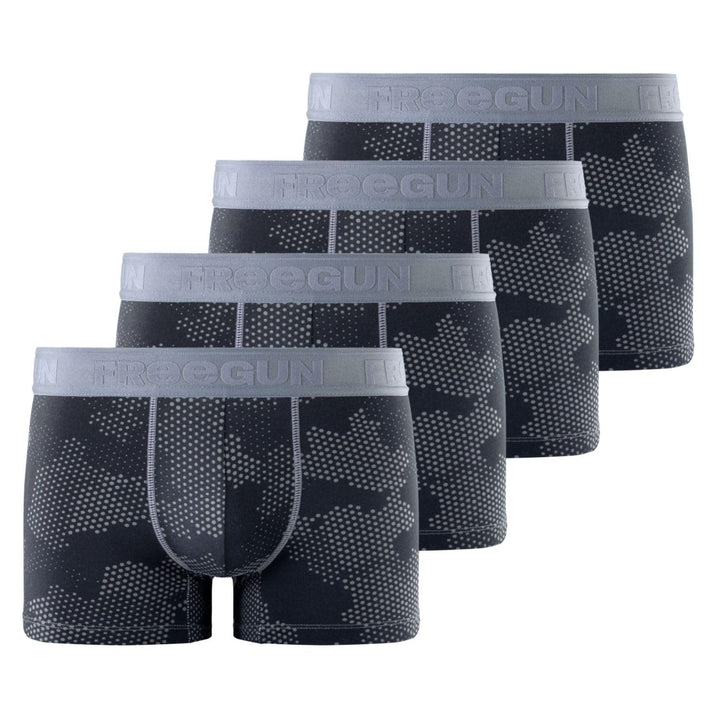 FREEGUN Herren Retroshorts (4er Pack) S Schwarz/Grau, S Schwarz/Grau