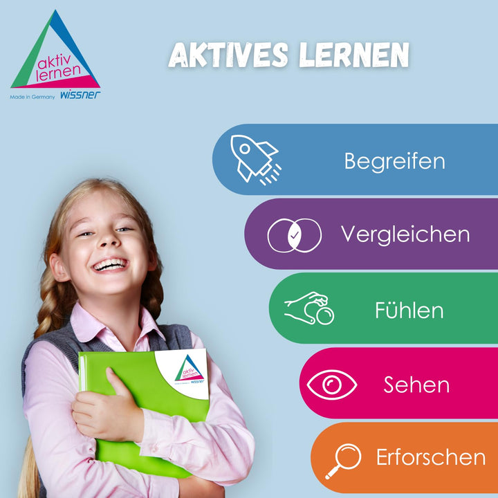 WISSNER® aktiv lernen - Dienes Grundsortiment zum Dezimalrechnen 121 Teile - RE-Wood® 121 pieces Sin