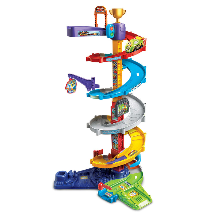 VTech 80-535004 TUT Baby Flitzer-2-in-1-Turboturm Babyspielzeug, Rennbahn, Parkhaus, Auto FFP Versio