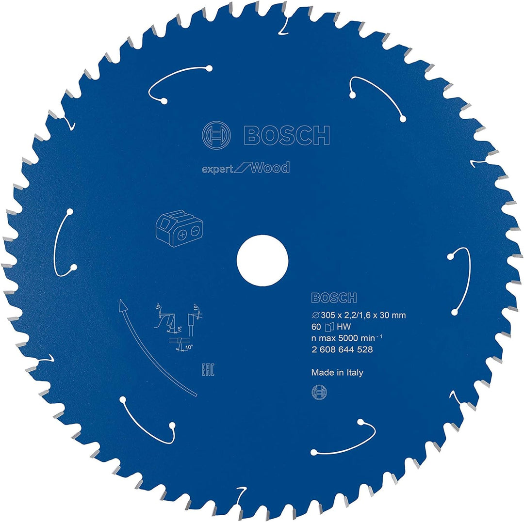 Bosch Accessories 1x Kreissägeblatt Expert for Wood (Holz, Sägeblatt Ø 305 x 30 x 2,2 mm, 60 Zähne,
