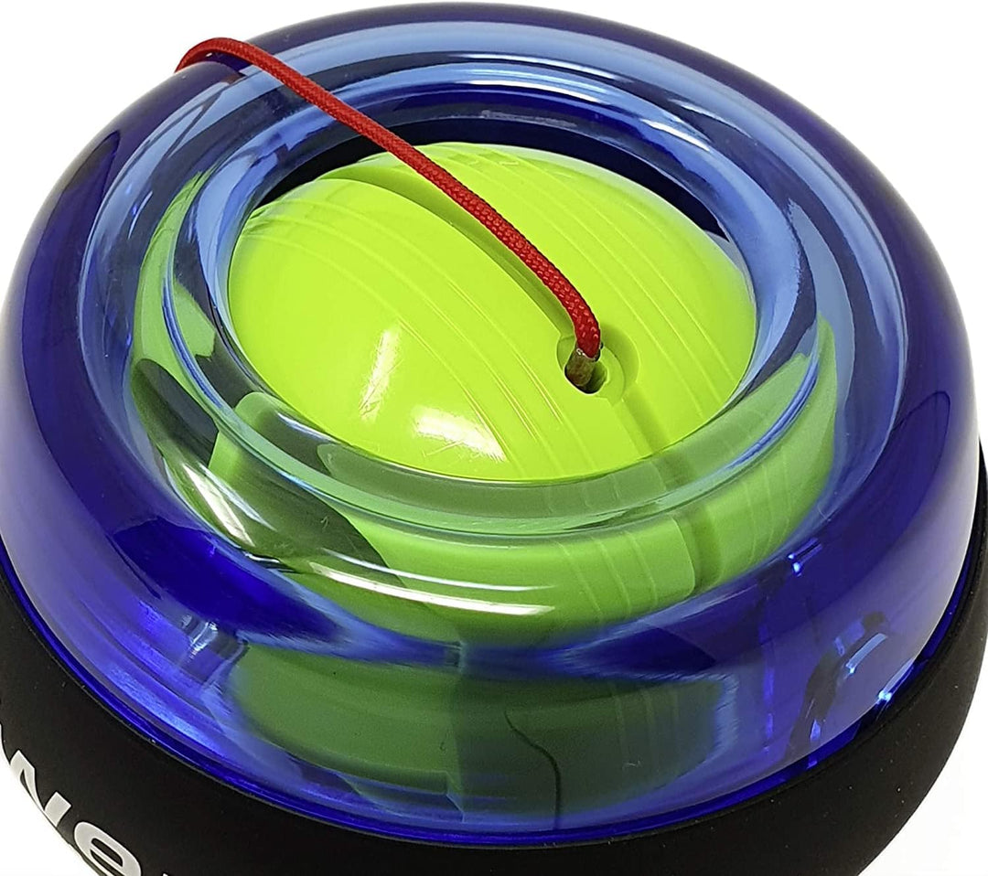 Powerball Max Green, gyroskopischer Handtrainer mit grünem Lichteffekt inkl. Drehzahlmesser, transpa