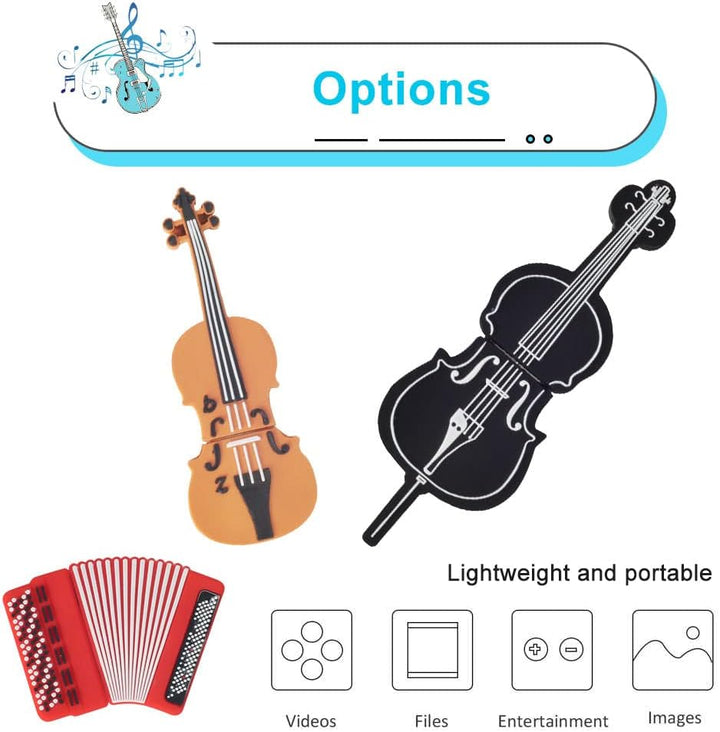 5 Stück 16GB USB-Stick mit Süssem Musikinstrument Muster, BorlterClamp Süsses USB-Flash-Laufwerk Spe