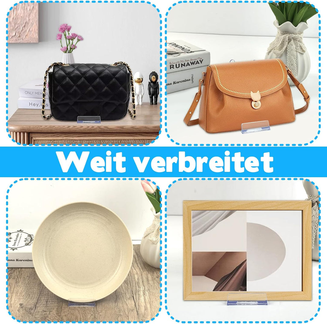 12 Stück Acryl Ständer Verstellbar Dekotellerhalter Tellerständer 6.5*5*5.5 CM Dekorativer Aufstelle