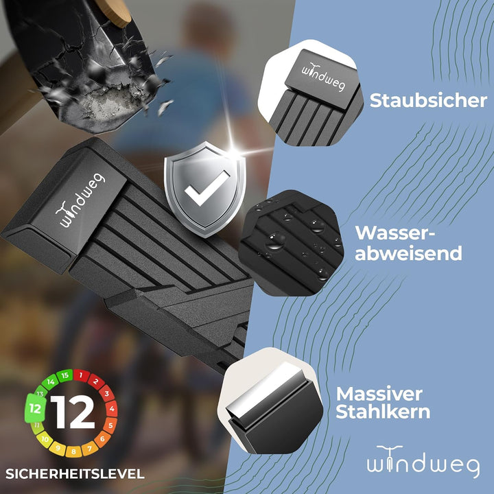 Fahrradschloss hohe Sicherheit Faltschloss Fahrrad 90cm 3 Schlüssel inkl. Halterung sh, Schloss für