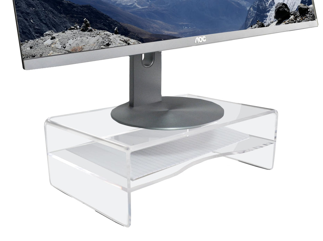 Desq Acryl Monitorständer Höhe 120 mm Briefablage Dutch Design, Transparent Mit Ablage, Mit Ablage